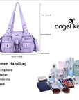 Washed Leather Multilayer separation individuality Handbag Unique Style For Women-Angelkiss Bag