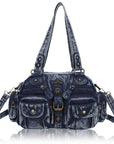 Washed Leather denim design Handbag Unique Style For Women Crossbody Bag