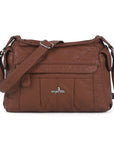 Classic Multi-Pocket Vegan Leather Shoulder Bag – Stylish & Functional