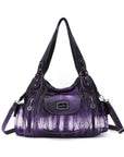 Women handbag with High Quality Washed PU and Multilayer separation
