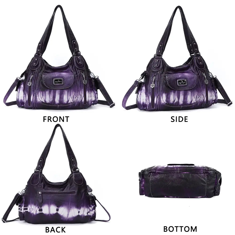 Women  handbag with High Quality Washed PU Multi-function Bag