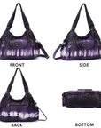 Women handbag with High Quality Washed PU and Multilayer separation