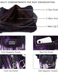 Women handbag with High Quality Washed PU and Multilayer separation
