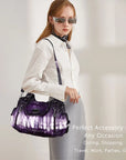 Women handbag with High Quality Washed PU and Multilayer separation