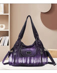 Women handbag with High Quality Washed PU and Multilayer separation