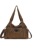 Women handbag with High Quality Washed PU Multi Purpose tote bag-Angelkiss Bag