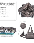 Washed Desigher Handbag For Women with Multi pockets-Angelkiss Bag