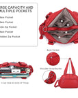 Washed Desigher Handbag For Women with Multi pockets-Angelkiss Bag