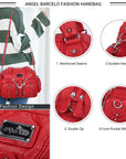 Washed Desigher Handbag For Women with Multi pockets-Angelkiss Bag