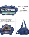Washed Desigher Handbag For Women with Multi pockets-Angelkiss Bag