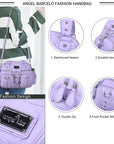 Washed Desigher Handbag For Women with Multi pockets-Angelkiss Bag