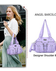 Washed Desigher Handbag For Women with Multi pockets-Angelkiss Bag