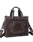 Vintage leopard print tote shoulder bag-Angelkiss Bag