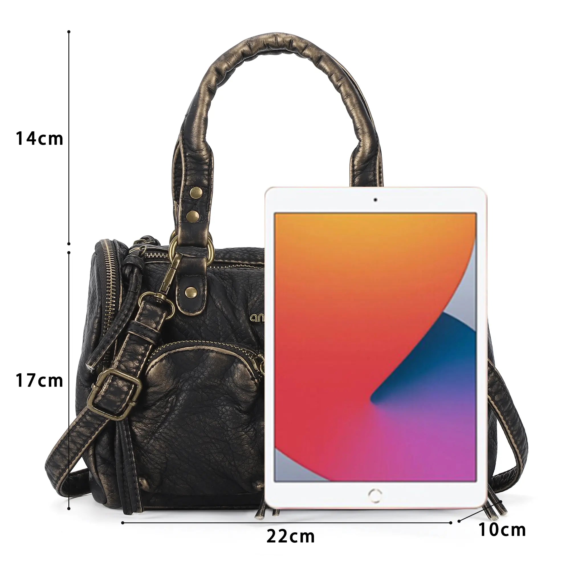 Classic Vintage Designer Soft Vegan Leather Handbag