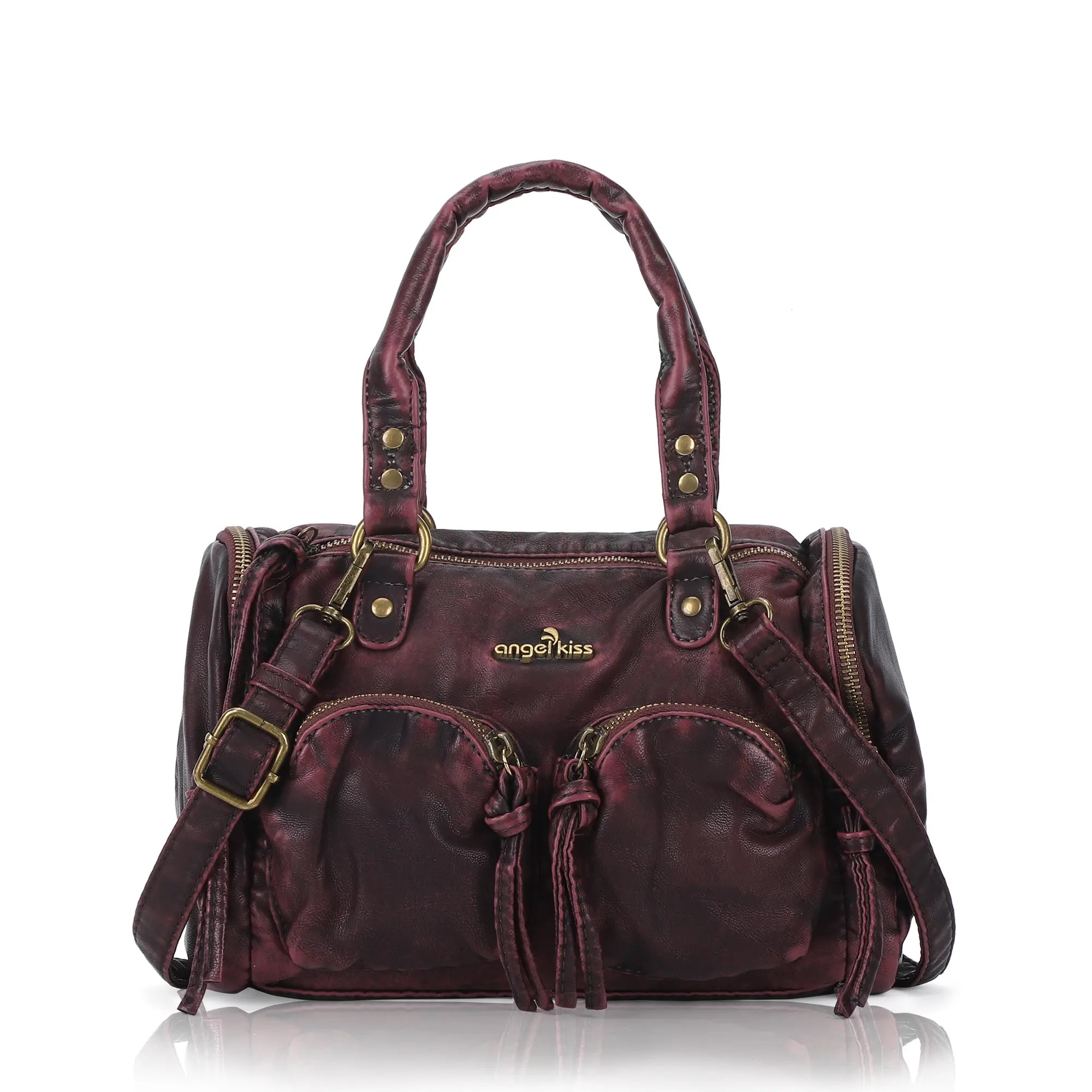 Classic Vintage Designer Soft Vegan Leather Handbag