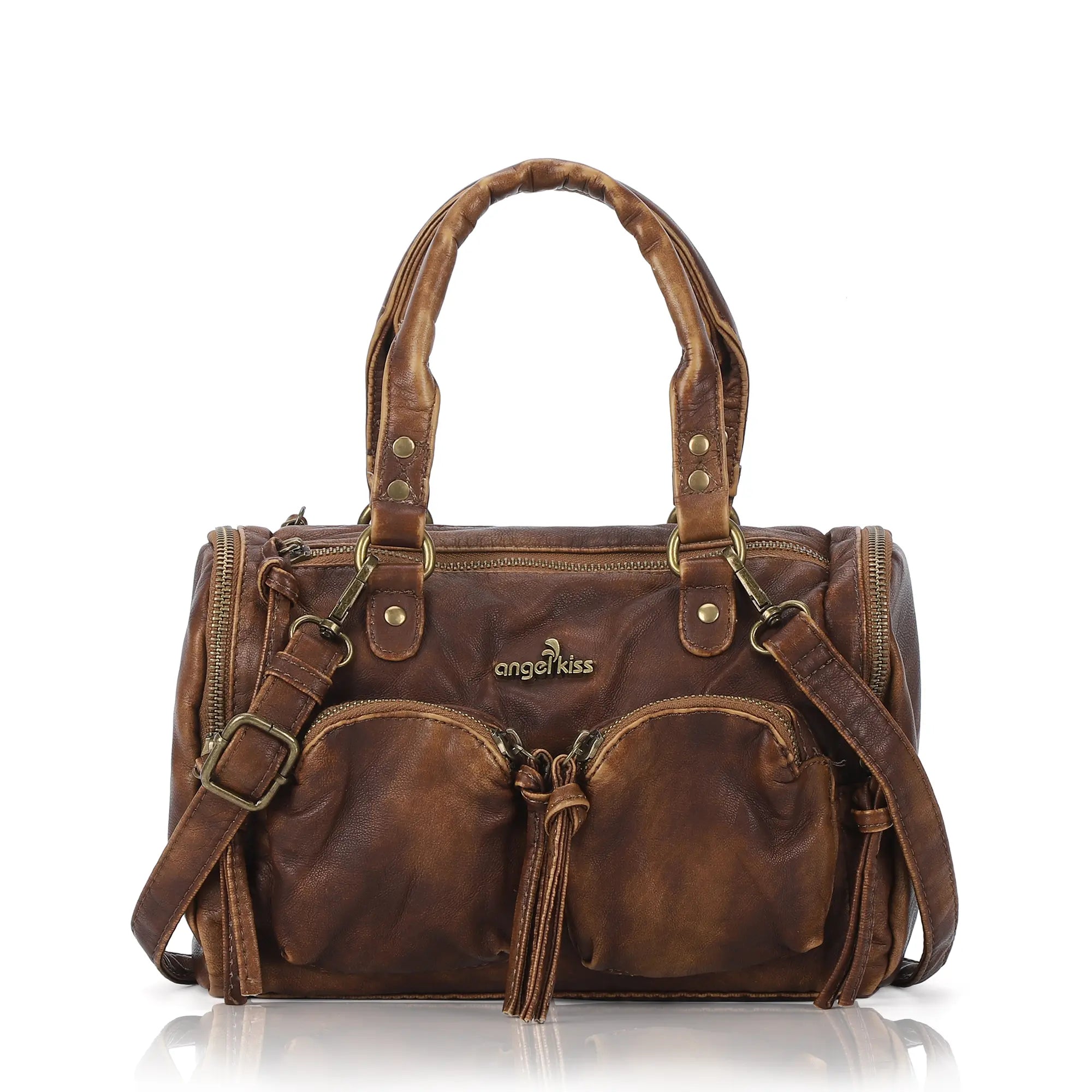 Classic Vintage Designer Soft Vegan Leather Handbag