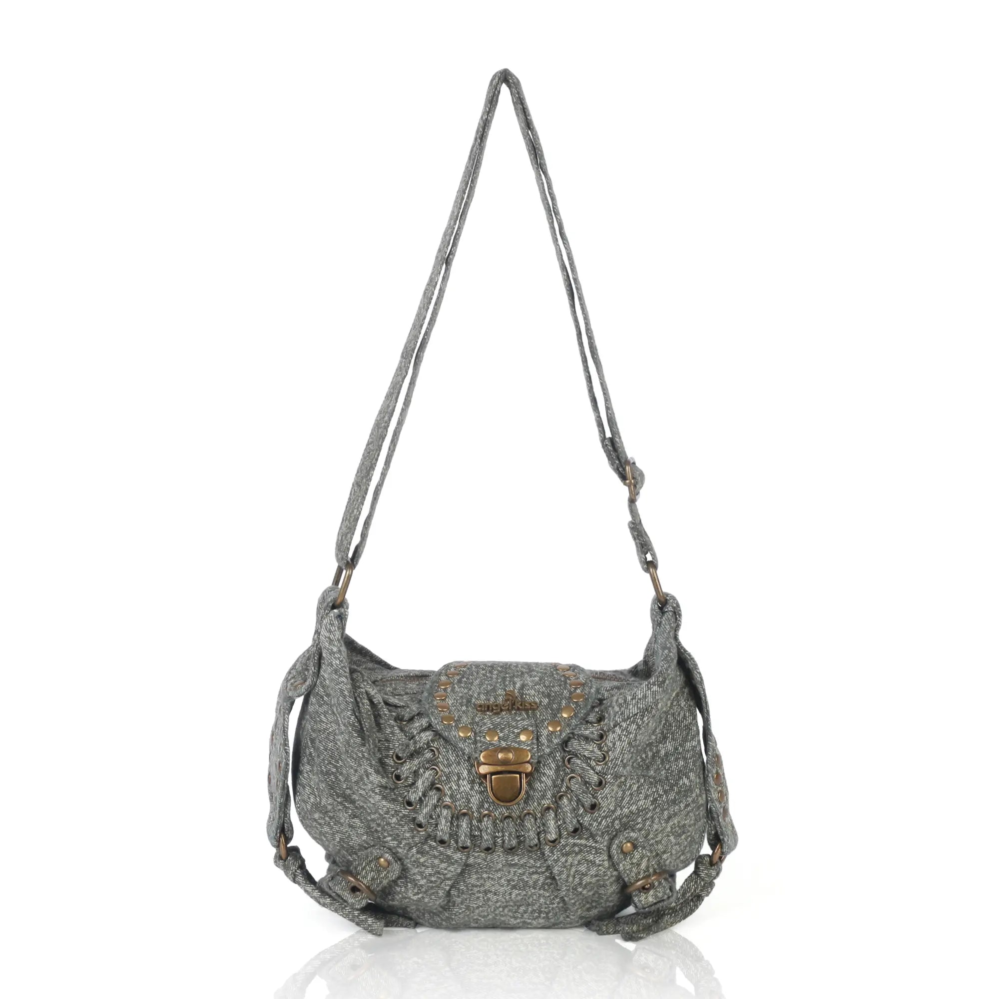 Vintage Boho Shoulder Bag – Washed Denim Purse for Free-Spirited Women