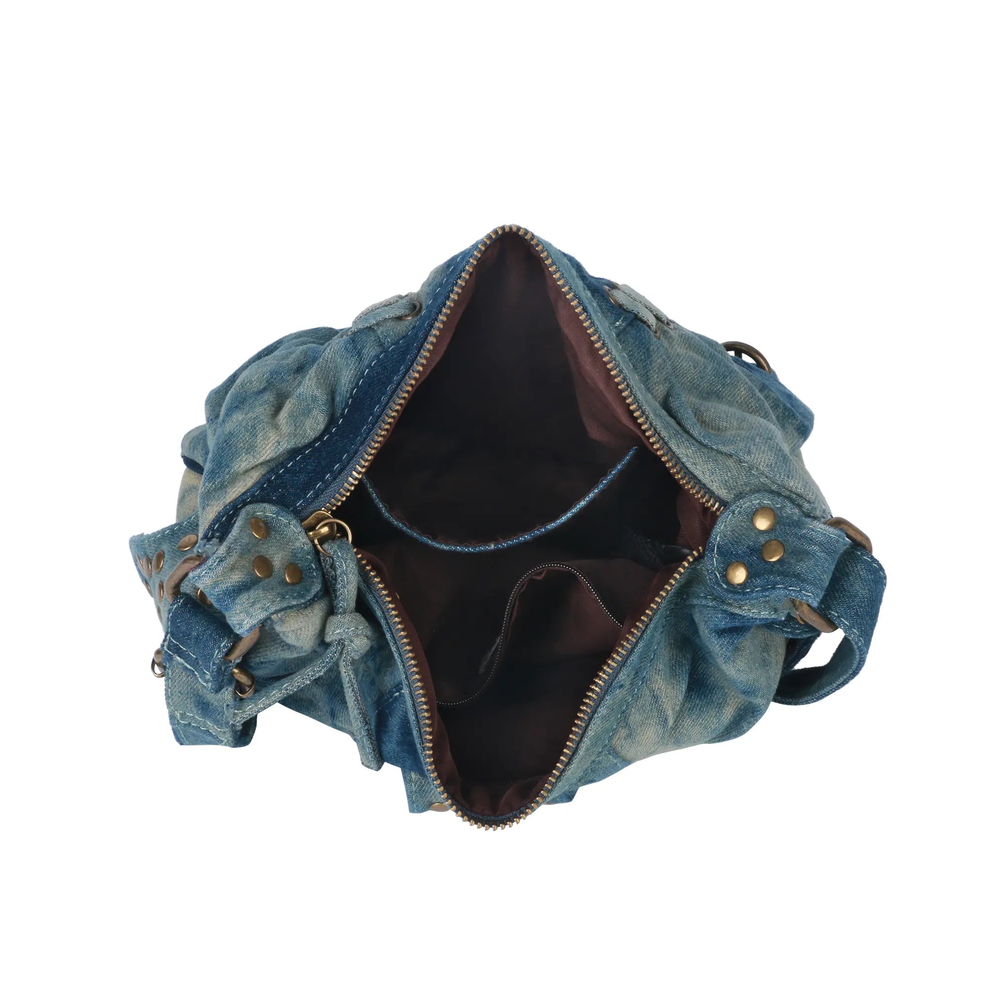 Vintage Boho Shoulder Bag – Washed Denim Purse for Free-Spirited Women