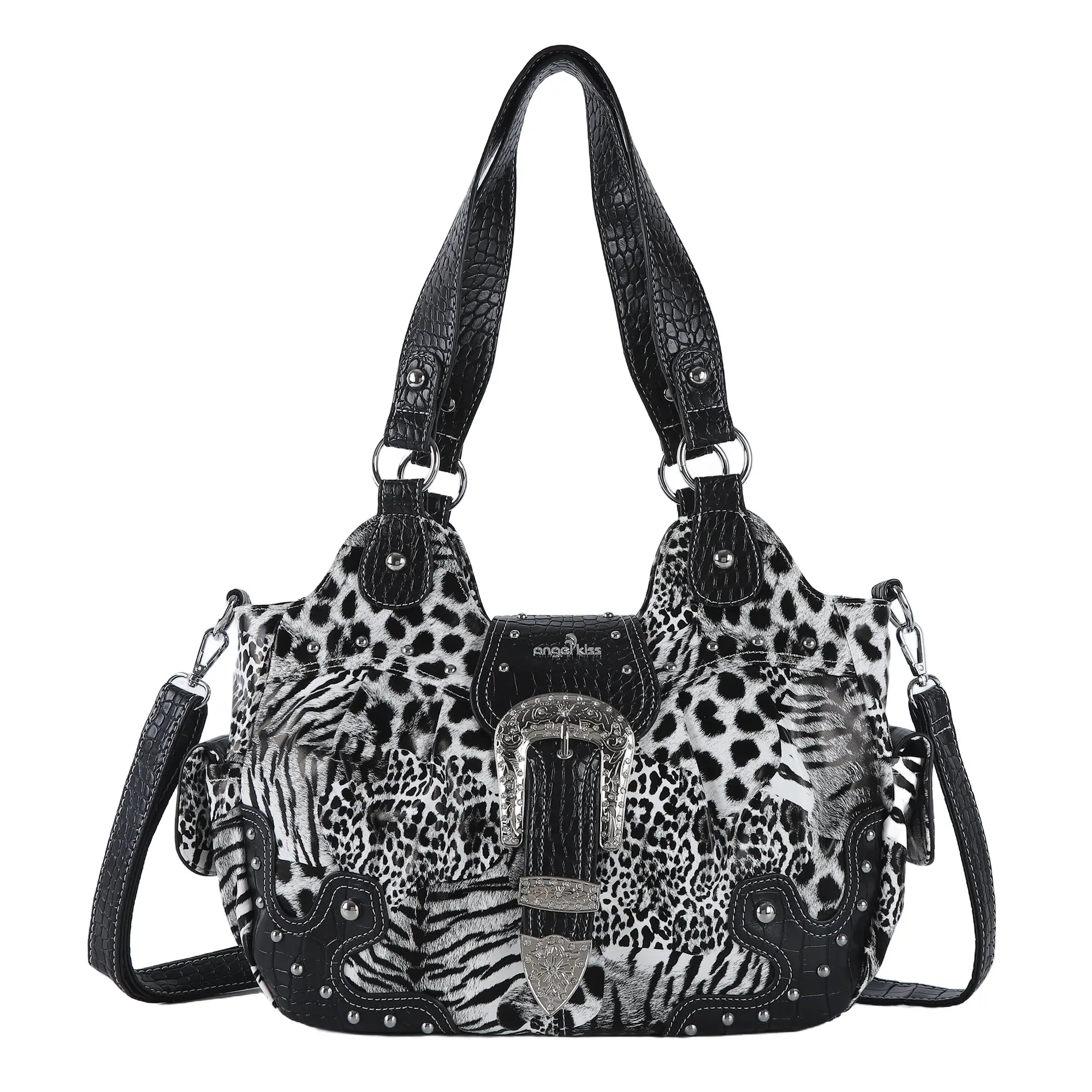 Exquisito bolso de mano de mezclilla lisa para dama | Angel Kiss