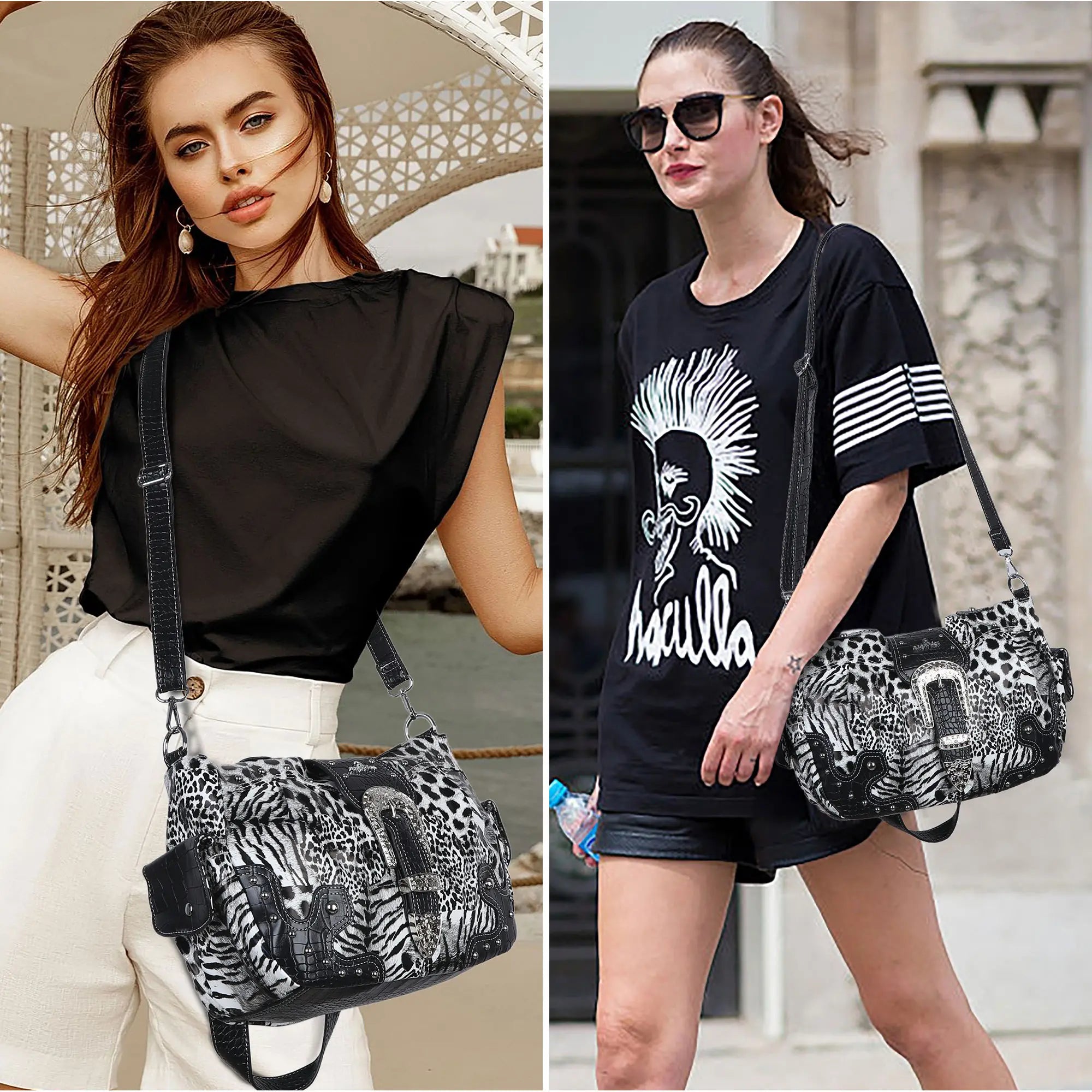 Exquisito bolso de mano de mezclilla lisa para dama | Angel Kiss
