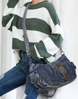 Ladies exquisite chic denim handbag satchel | Angel kiss