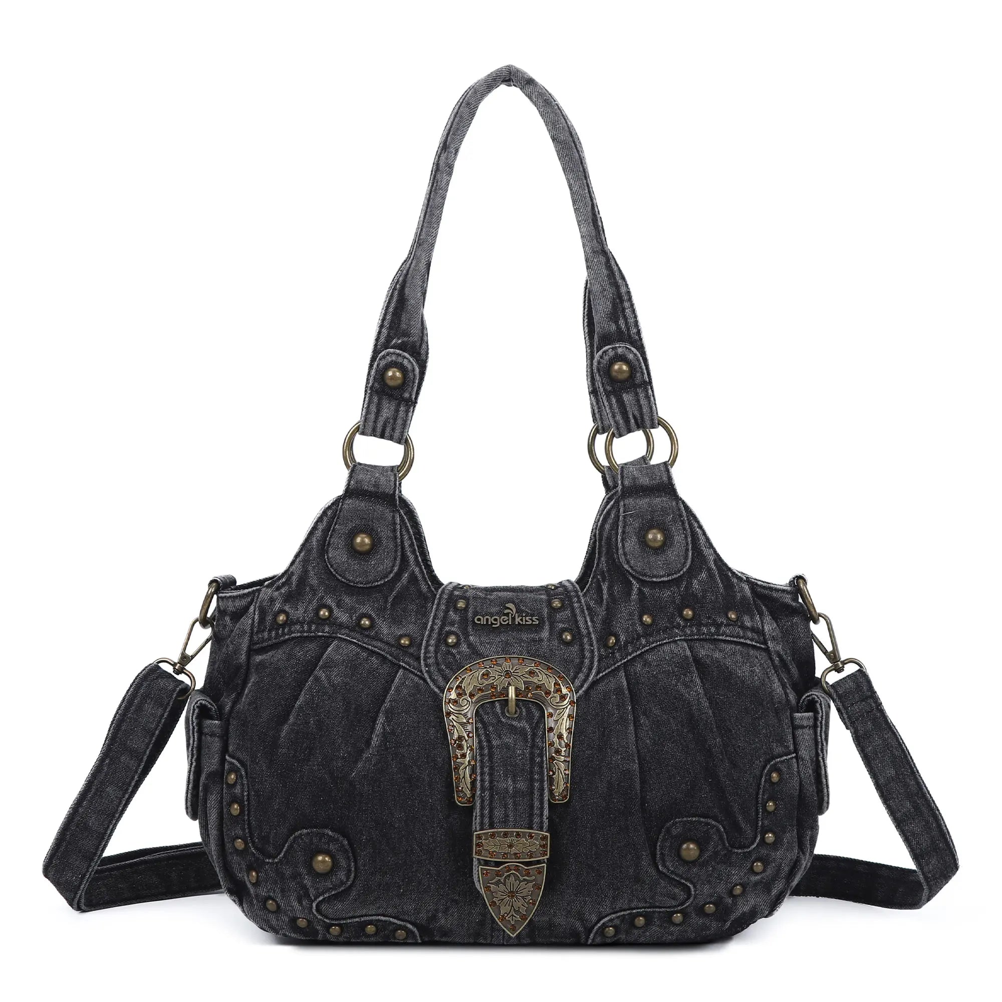 Ladies exquisite chic denim handbag satchel | Angel kiss