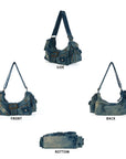 Colorful Denim Purse | Versatile Carry: Handheld, Shoulder, or Crossbody