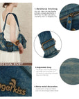 Colorful Denim Purse | Versatile Carry: Handheld, Shoulder, or Crossbody