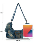 Colorful Denim Purse | Versatile Carry: Handheld, Shoulder, or Crossbody