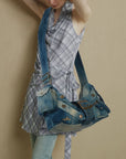 Colorful Denim Purse | Versatile Carry: Handheld, Shoulder, or Crossbody