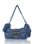 Colorful Denim Purse | Versatile Carry: Handheld, Shoulder, or Crossbody