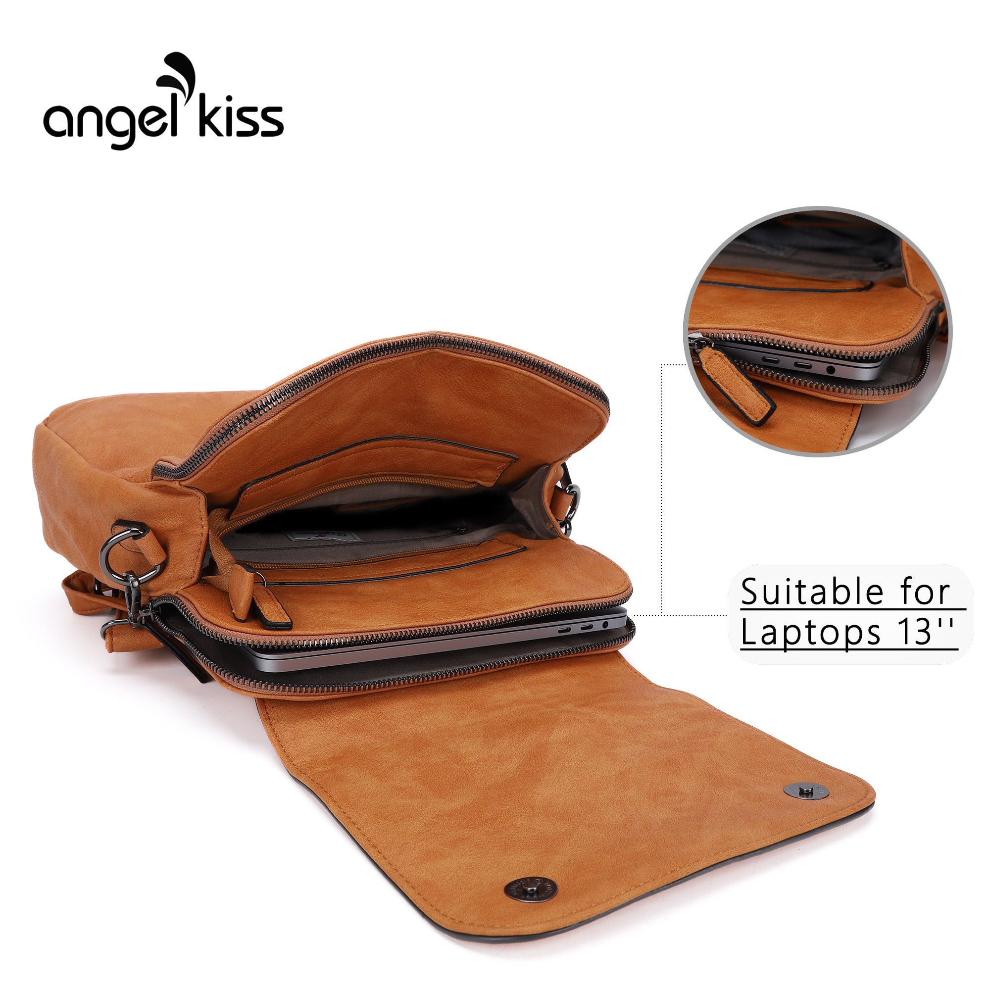 Women Backpack with a detachable shoulder strap-Angelkiss Bag