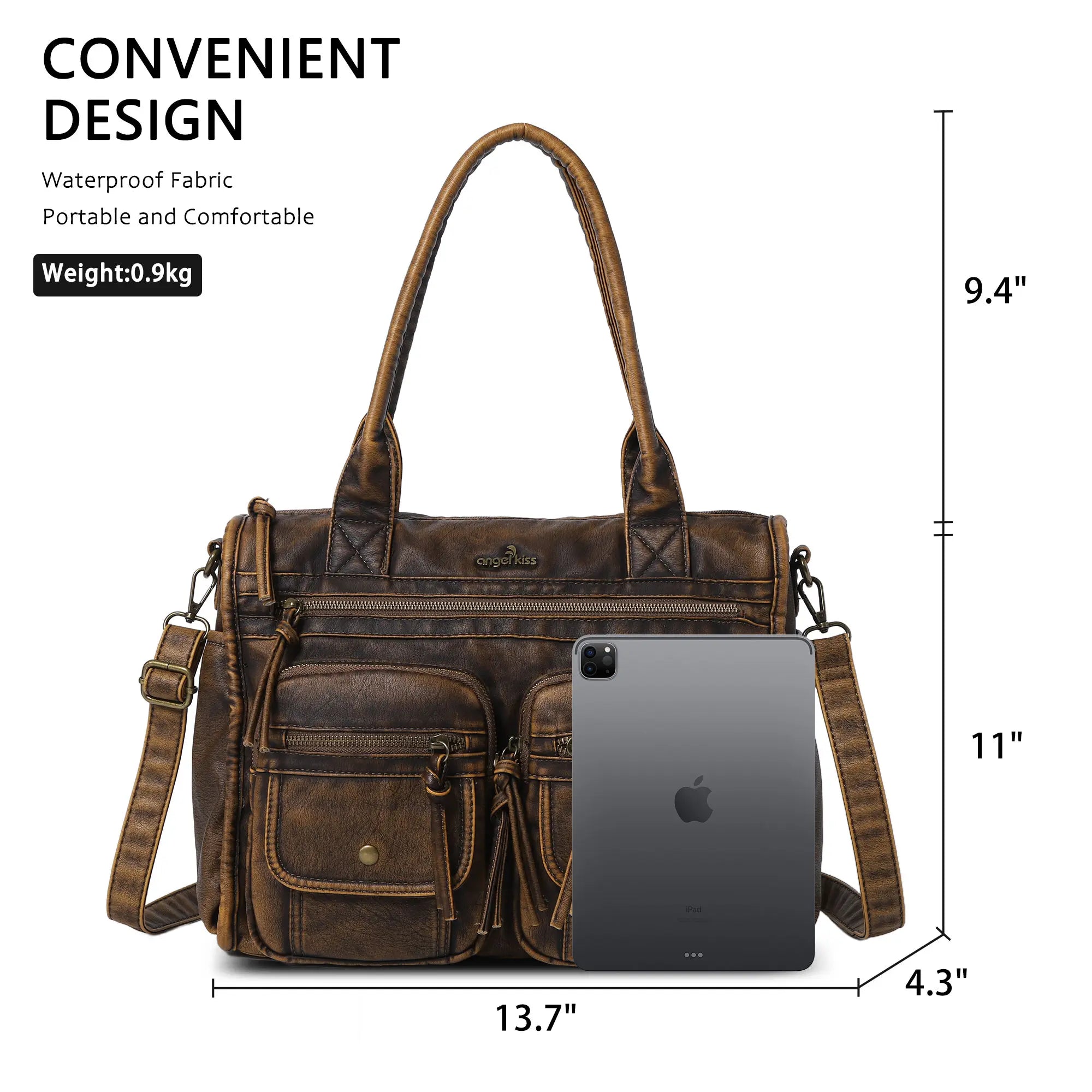 Work Handbag Backpack - PU Leather Laptop Bag for Women