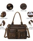 Work Handbag Backpack - PU Leather Laptop Bag for Women