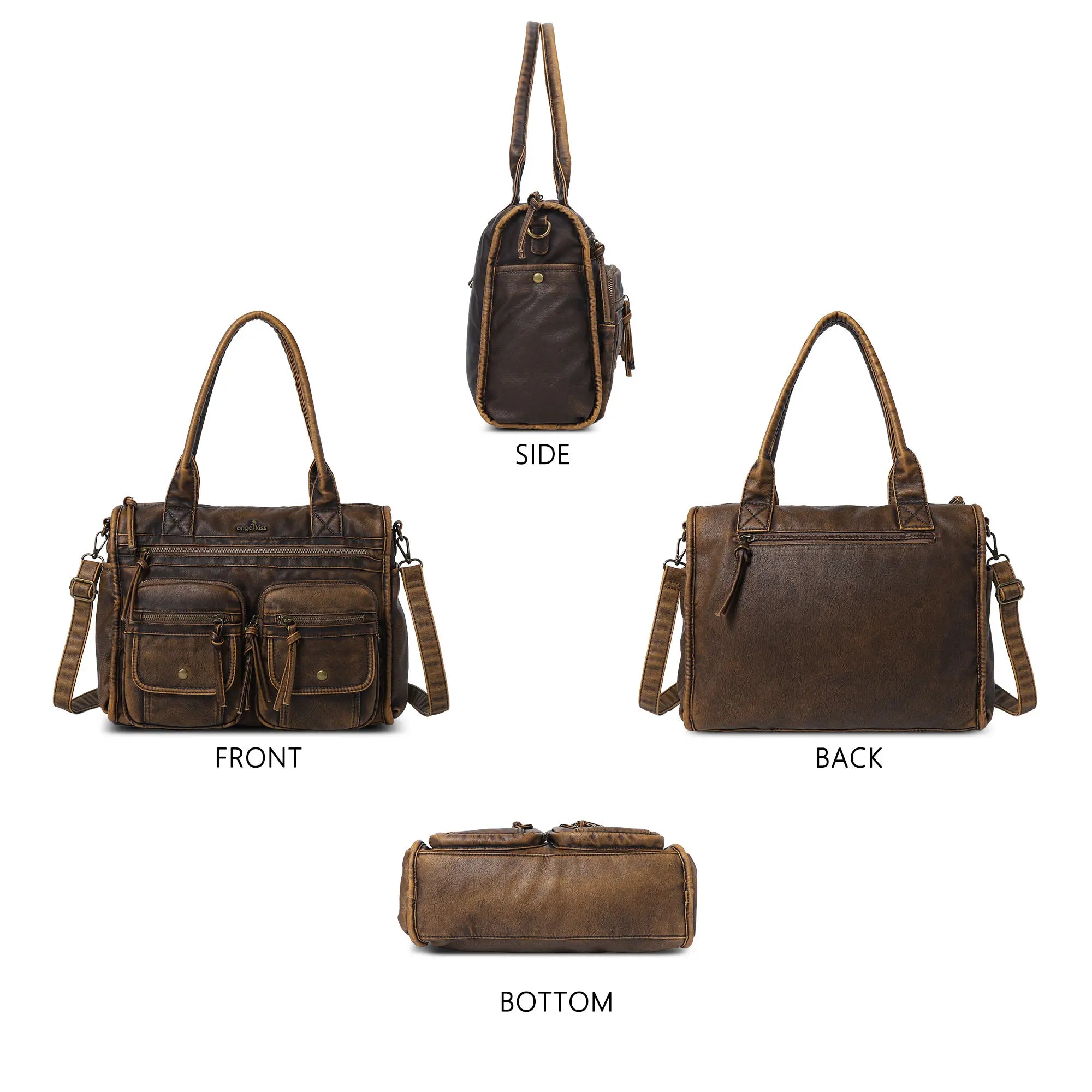 Work Handbag Backpack - PU Leather Laptop Bag for Women