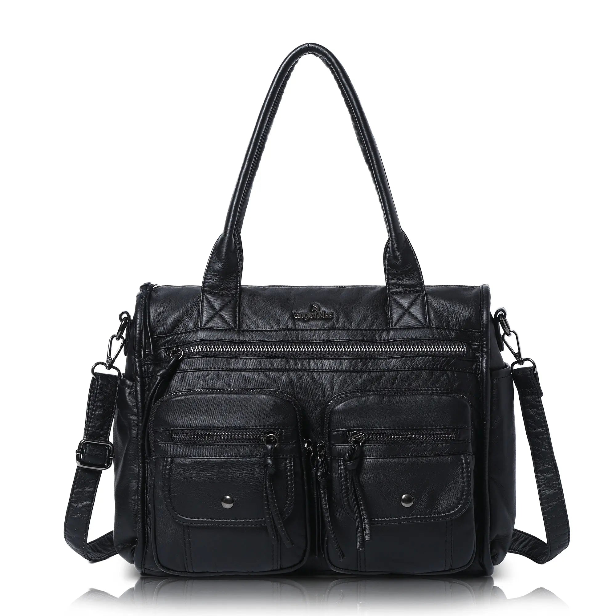 Work Handbag Backpack - PU Leather Laptop Bag for Women