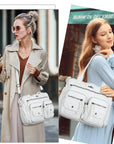 Work Handbag Backpack - PU Leather Laptop Bag for Women