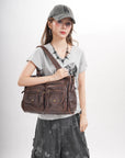 Work Handbag Backpack - PU Leather Laptop Bag for Women