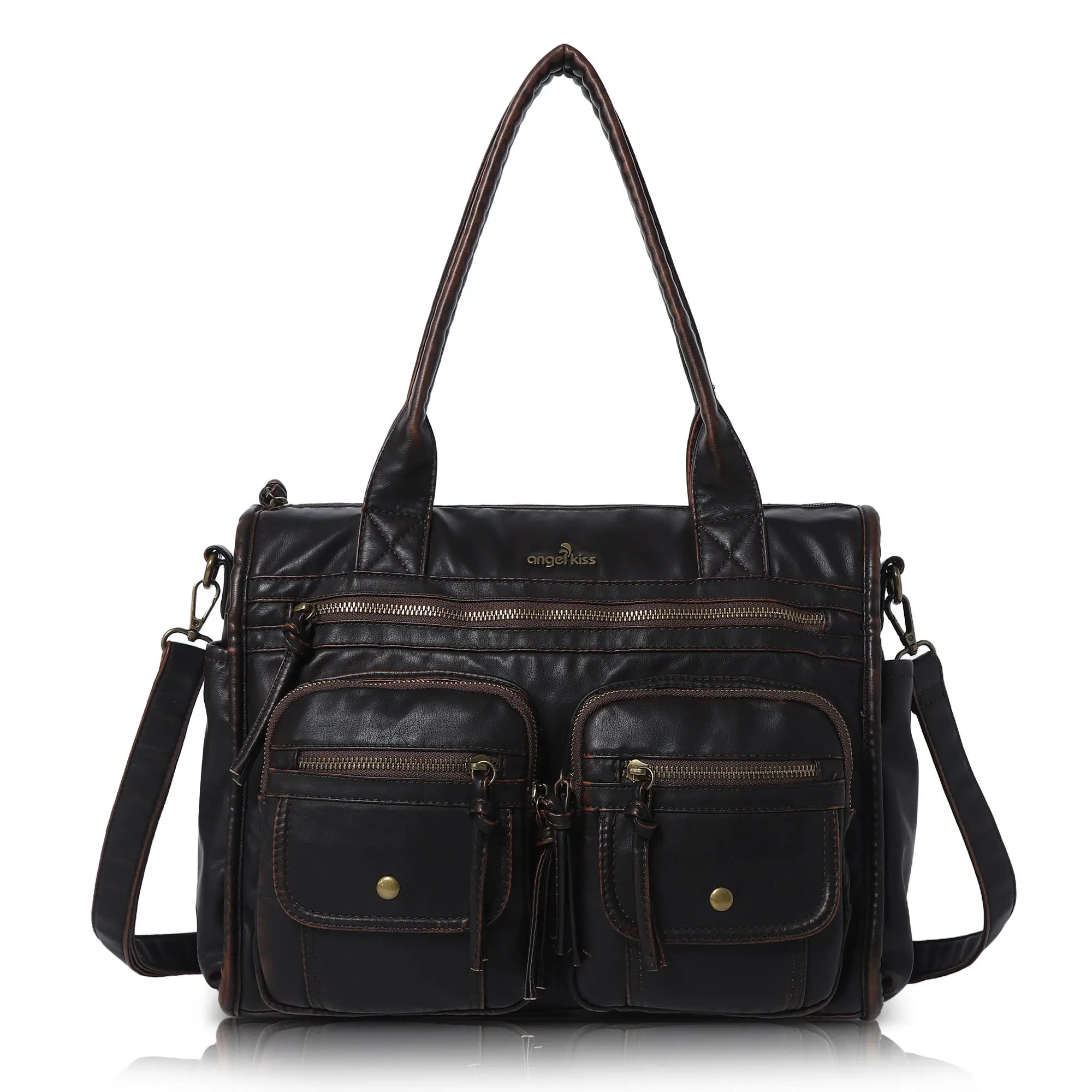 Work Handbag Backpack - PU Leather Laptop Bag for Women