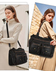 Work Handbag Backpack - PU Leather Laptop Bag for Women