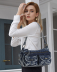 Faux Leather Leopard Print Crossbody Tote Bag - Women's Shoulder Purse