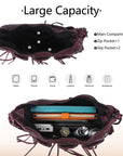 Trendy Washed Burgundy Shoulder Bag – Tassel Accent Women’s Hobo Vintage Style Purse