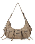 Trendy Washed Burgundy Shoulder Bag – Tassel Accent Women’s Hobo Vintage Style Purse