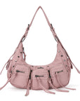 Trendy Washed Burgundy Shoulder Bag – Tassel Accent Women’s Hobo Vintage Style Purse
