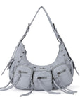 Trendy Washed Burgundy Shoulder Bag – Tassel Accent Women’s Hobo Vintage Style Purse