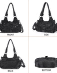 Women's Vintage Denim Multi-compartment High Capacity Hobo Bag | Angel Kiss Bag-Angelkiss Bag