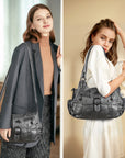 Women's retro fashion multi-compartment large capacity hobo bag | angel kiss bag-Angelkiss Bag