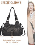 Women's retro fashion multi-compartment large capacity hobo bag | angel kiss bag-Angelkiss Bag