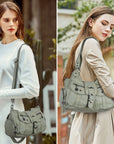 Vintage-Inspired Designer Women’s Shoulder Bag – Multi-Pocket, Functional, Adjustable Strap, Available in Multiple Colors