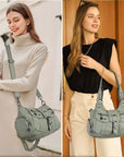 Vintage-Inspired Designer Women’s Shoulder Bag – Multi-Pocket, Functional, Adjustable Strap, Available in Multiple Colors